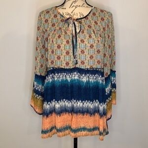 Olive Hill ‘Zoe’ peasant top bell sleeves M
